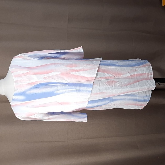 Papa Vancouver Olivia white, blue, & pink pastel loose fit dress, size XL, NWT - Picture 7 of 10